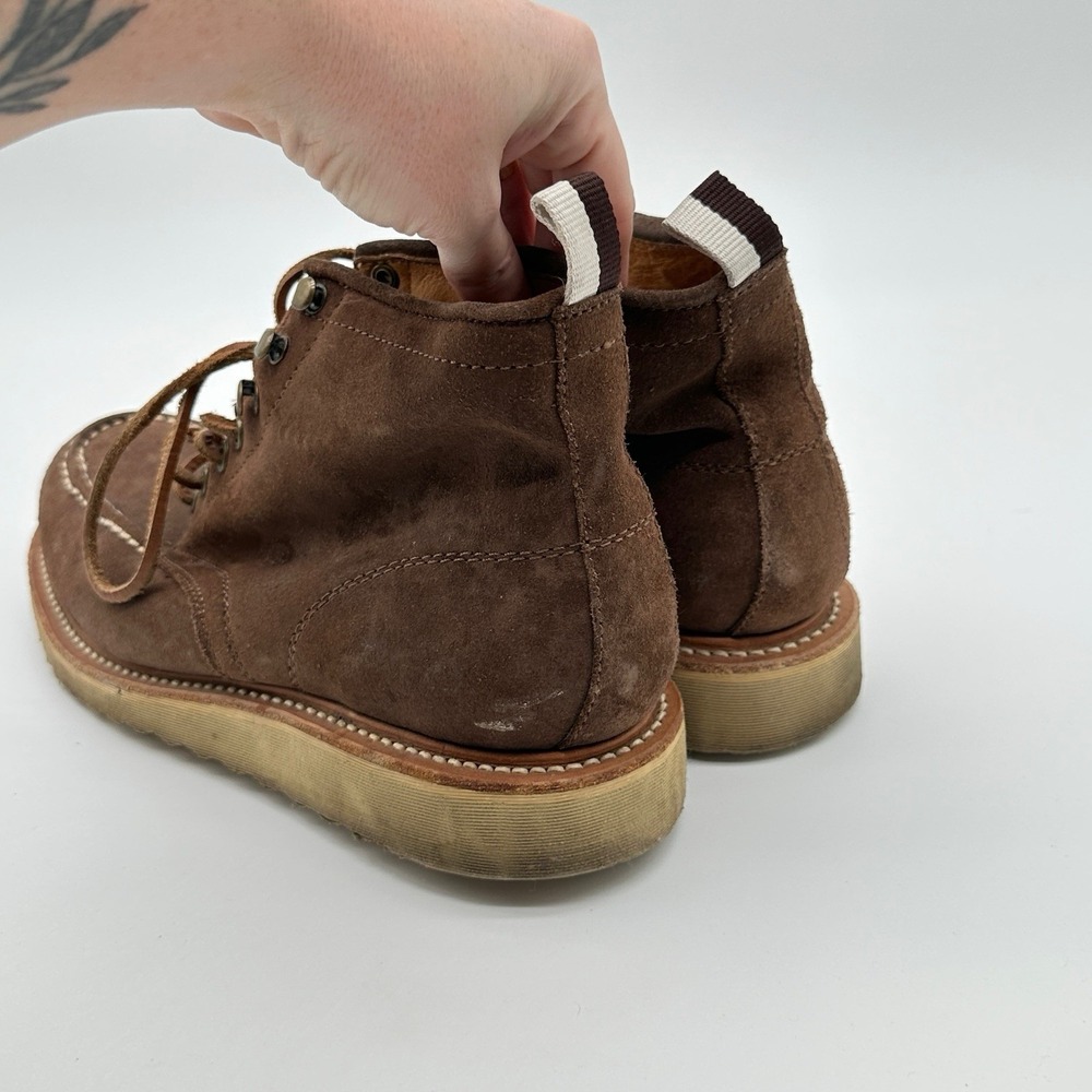 Coach Suede Derek Hiking Boots Brown‎ Leather Lace Up Moc Toe Chukka Mens 9M - Picture 4 of 14